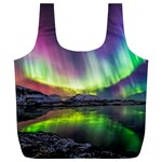 Aurora Borealis Polar Northern Lights Natural Phenomenon North Night Mountains Full Print Recycle Bag (XL) Back