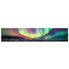 Aurora Borealis Polar Northern Lights Natural Phenomenon North Night Mountains Small Premium Plush Fleece Scarf by Grandong