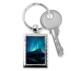 Aurora Borealis Mountain Reflection Key Chain (rectangle) by Grandong