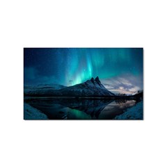 Aurora Borealis Mountain Reflection Sticker (rectangular) by Grandong