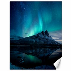 Aurora Borealis Mountain Reflection Canvas 36  X 48  by Grandong