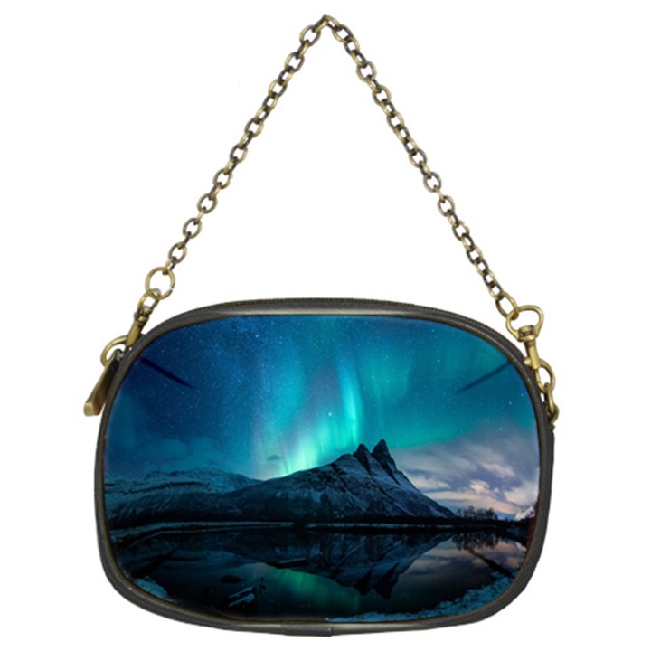 Aurora Borealis Mountain Reflection Chain Purse (Two Sides)