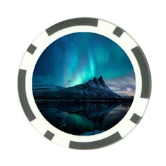 Aurora Borealis Mountain Reflection Poker Chip Card Guard (10 Pack) by Grandong