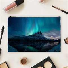 Aurora Borealis Mountain Reflection Cosmetic Bag (large) by Grandong