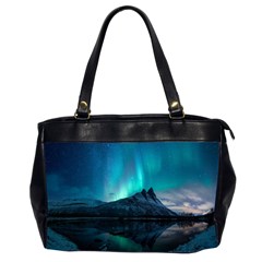 Aurora Borealis Mountain Reflection Oversize Office Handbag (2 Sides) by Grandong