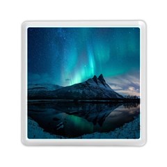 Aurora Borealis Mountain Reflection Memory Card Reader (square) by Grandong