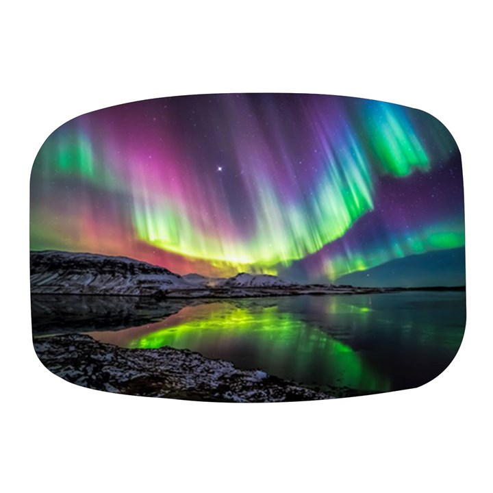 Aurora Borealis Polar Northern Lights Natural Phenomenon North Night Mountains Mini Square Pill Box