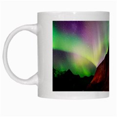 Aurora Borealis Nature Sky Light White Mug by Grandong