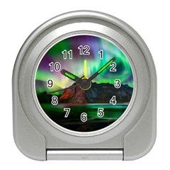 Aurora Borealis Nature Sky Light Travel Alarm Clock by Grandong