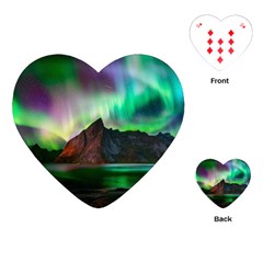 Aurora Borealis Nature Sky Light Playing Cards Single Design (heart) by Grandong