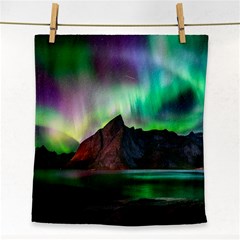 Aurora Borealis Nature Sky Light Face Towel by Grandong