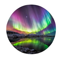 Aurora Borealis Polar Northern Lights Natural Phenomenon North Night Mountains Mini Round Pill Box (pack Of 5) by Grandong