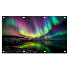 Aurora Borealis Polar Northern Lights Natural Phenomenon North Night Mountains Banner And Sign 7  X 4  by Grandong