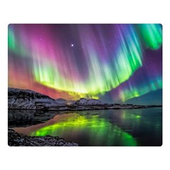 Aurora Borealis Polar Northern Lights Natural Phenomenon North Night Mountains Premium Plush Fleece Blanket (large) by Grandong