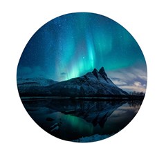 Aurora Borealis Mountain Reflection Mini Round Pill Box by Grandong