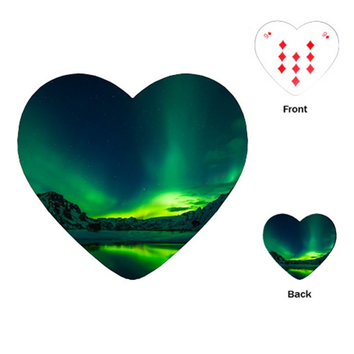 Iceland Aurora Borealis Playing Cards Single Design (Heart)