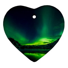 Iceland Aurora Borealis Heart Ornament (Two Sides)