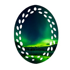 Iceland Aurora Borealis Ornament (Oval Filigree)