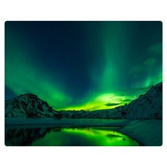 Iceland Aurora Borealis Two Sides Premium Plush Fleece Blanket (Medium)