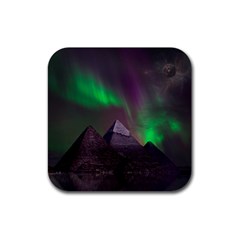 Aurora Northern Lights Phenomenon Atmosphere Sky Rubber Coaster (square) by Grandong