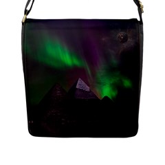 Aurora Northern Lights Phenomenon Atmosphere Sky Flap Closure Messenger Bag (l) by Grandong