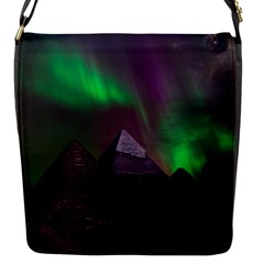 Aurora Northern Lights Phenomenon Atmosphere Sky Flap Closure Messenger Bag (s) by Grandong