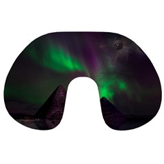 Aurora Northern Lights Phenomenon Atmosphere Sky Travel Neck Pillow by Grandong