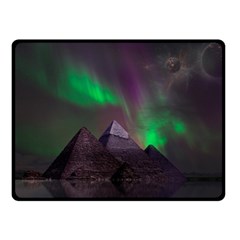 Aurora Northern Lights Phenomenon Atmosphere Sky Two Sides Fleece Blanket (small) by Grandong