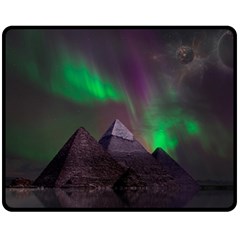 Aurora Northern Lights Phenomenon Atmosphere Sky Two Sides Fleece Blanket (medium) by Grandong