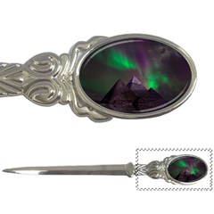 Aurora Stars Sky Mountains Snow Aurora Borealis Letter Opener by Grandong