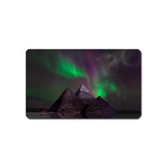 Aurora Stars Sky Mountains Snow Aurora Borealis Magnet (name Card) by Grandong