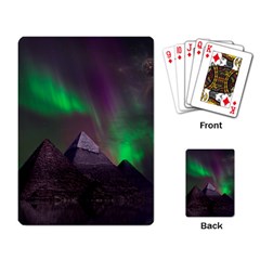 Aurora Stars Sky Mountains Snow Aurora Borealis Playing Cards Single Design (rectangle)