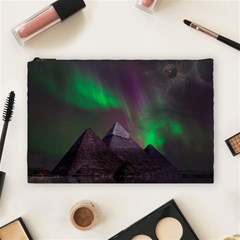 Aurora Stars Sky Mountains Snow Aurora Borealis Cosmetic Bag (large) by Grandong