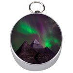 Aurora Stars Sky Mountains Snow Aurora Borealis Silver Compasses Front