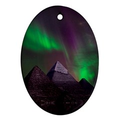 Aurora Northern Lights Celestial Magical Astronomy Oval Ornament (two Sides) by Grandong