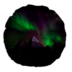 Aurora Northern Lights Celestial Magical Astronomy Large 18  Premium Flano Round Cushions by Grandong