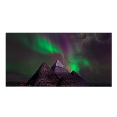 Aurora Northern Lights Celestial Magical Astronomy Satin Shawl 45  X 80  by Grandong