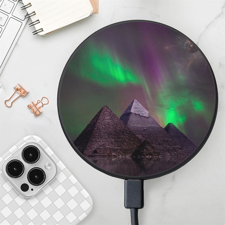 Aurora Northern Lights Phenomenon Atmosphere Sky Wireless Fast Charger(Black)