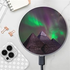 Aurora Stars Sky Mountains Snow Aurora Borealis Wireless Fast Charger(white) by Grandong