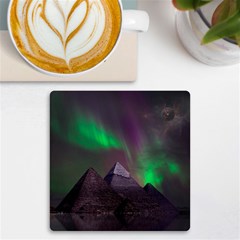 Aurora Northern Lights Celestial Magical Astronomy Uv Print Square Tile Coaster  by Grandong