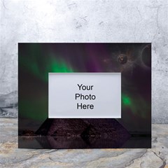 Aurora Northern Lights Celestial Magical Astronomy White Tabletop Photo Frame 4 x6  by Grandong