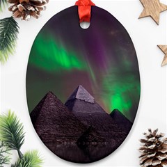 Fantasy Pyramid Mystic Space Aurora Ornament (oval) by Grandong