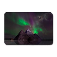 Fantasy Pyramid Mystic Space Aurora Small Doormat by Grandong