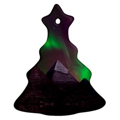 Fantasy Pyramid Mystic Space Aurora Christmas Tree Ornament (two Sides) by Grandong