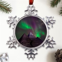 Fantasy Pyramid Mystic Space Aurora Metal Large Snowflake Ornament by Grandong