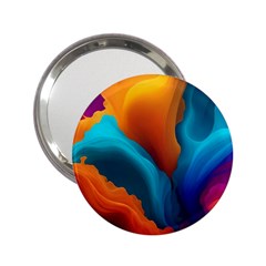 Colorful Fluid Art Abstract Modern 2 25  Handbag Mirrors by Ravend