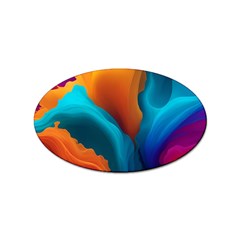 Colorful Fluid Art Abstract Modern Sticker Oval (100 Pack) by Ravend