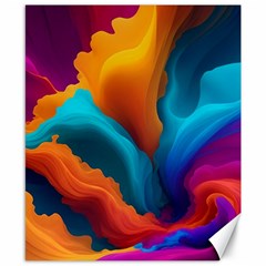 Colorful Fluid Art Abstract Modern Canvas 8  X 10  by Ravend