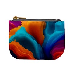 Colorful Fluid Art Abstract Modern Mini Coin Purse by Ravend