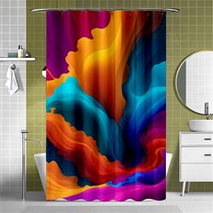 Colorful Fluid Art Abstract Modern Shower Curtain 48  X 72  (small)  by Ravend